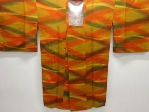 未使用品　よろけ横段模様ロング道行コート